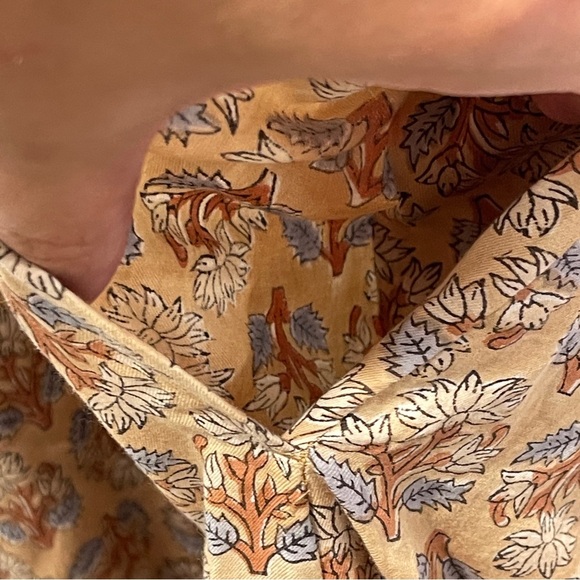 J Jill Elements Elliptical Dress Midi Peach Floral Sleeveless Medium Cottagecore - Picture 13 of 13